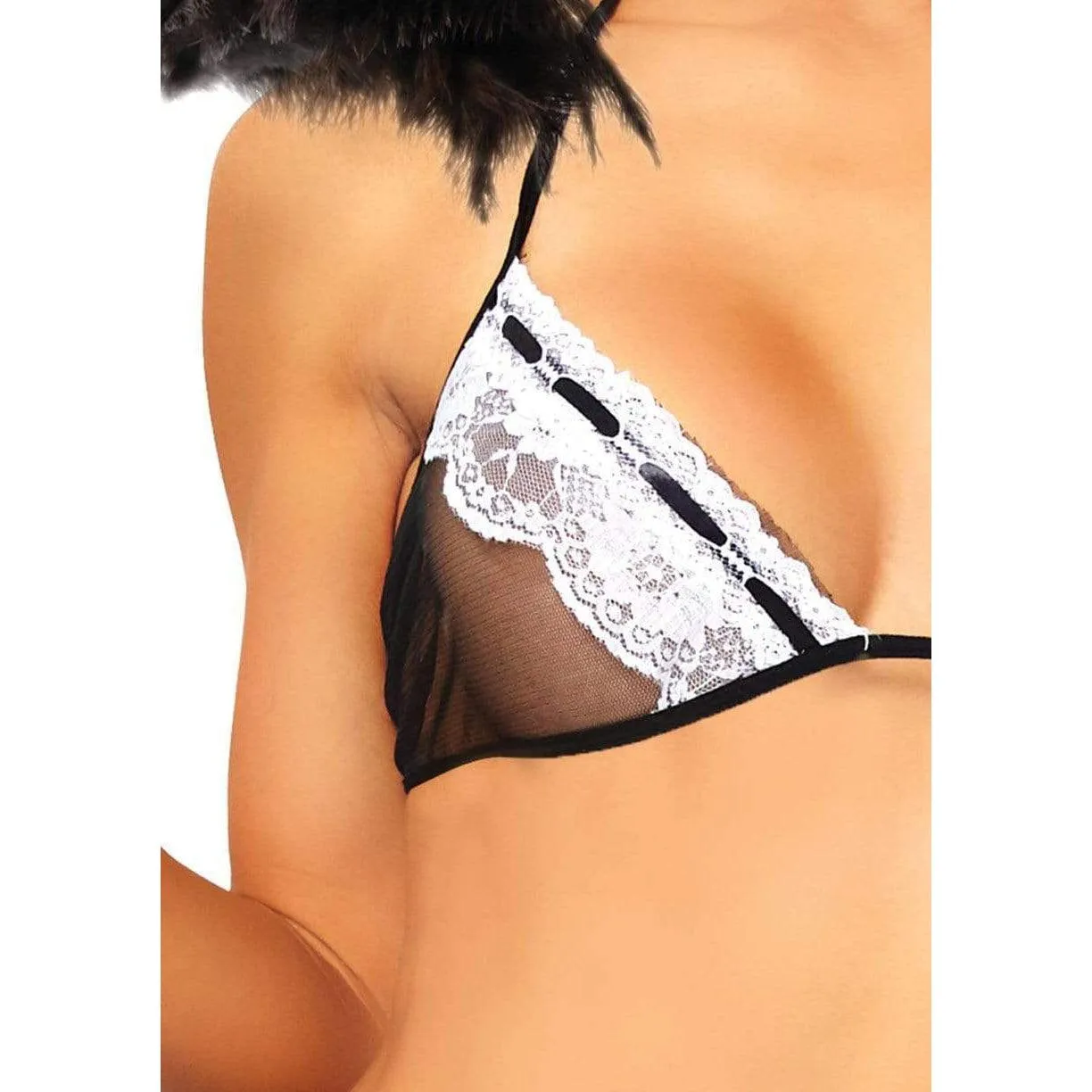 4 Pc Flirty French Maid - One Size - Black/white