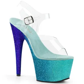 ADORE-708OMBRE Aqua Blue 7 Inch Stripper Heel