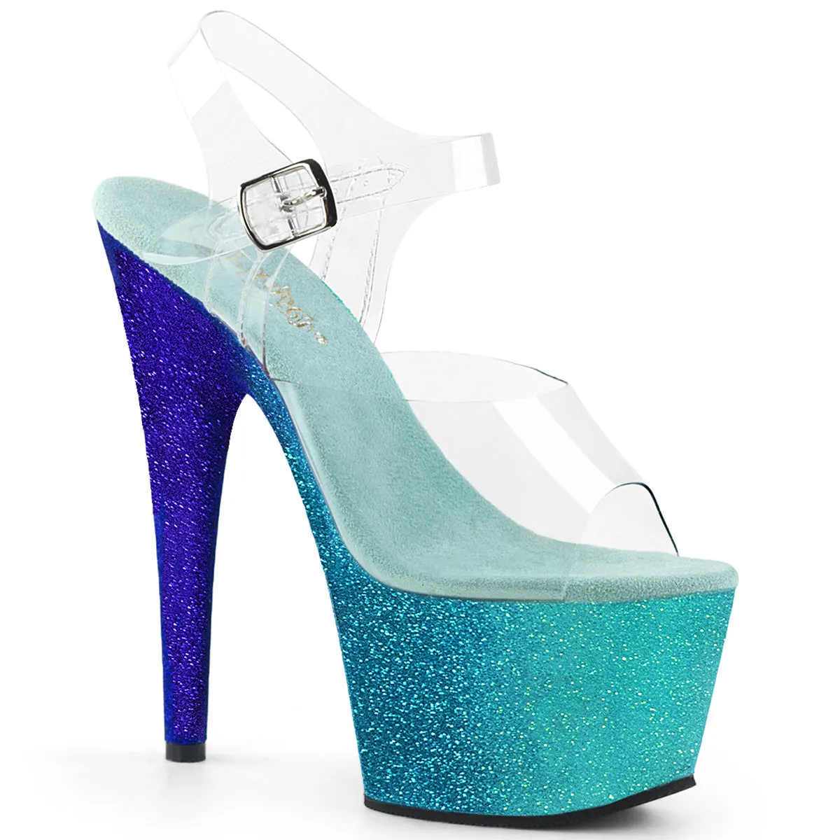 ADORE-708OMBRE Aqua Blue 7 Inch Stripper Heel