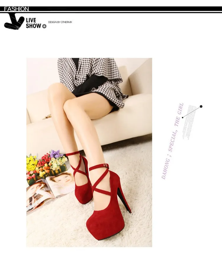 Ankle Strap Woman Party Pumps