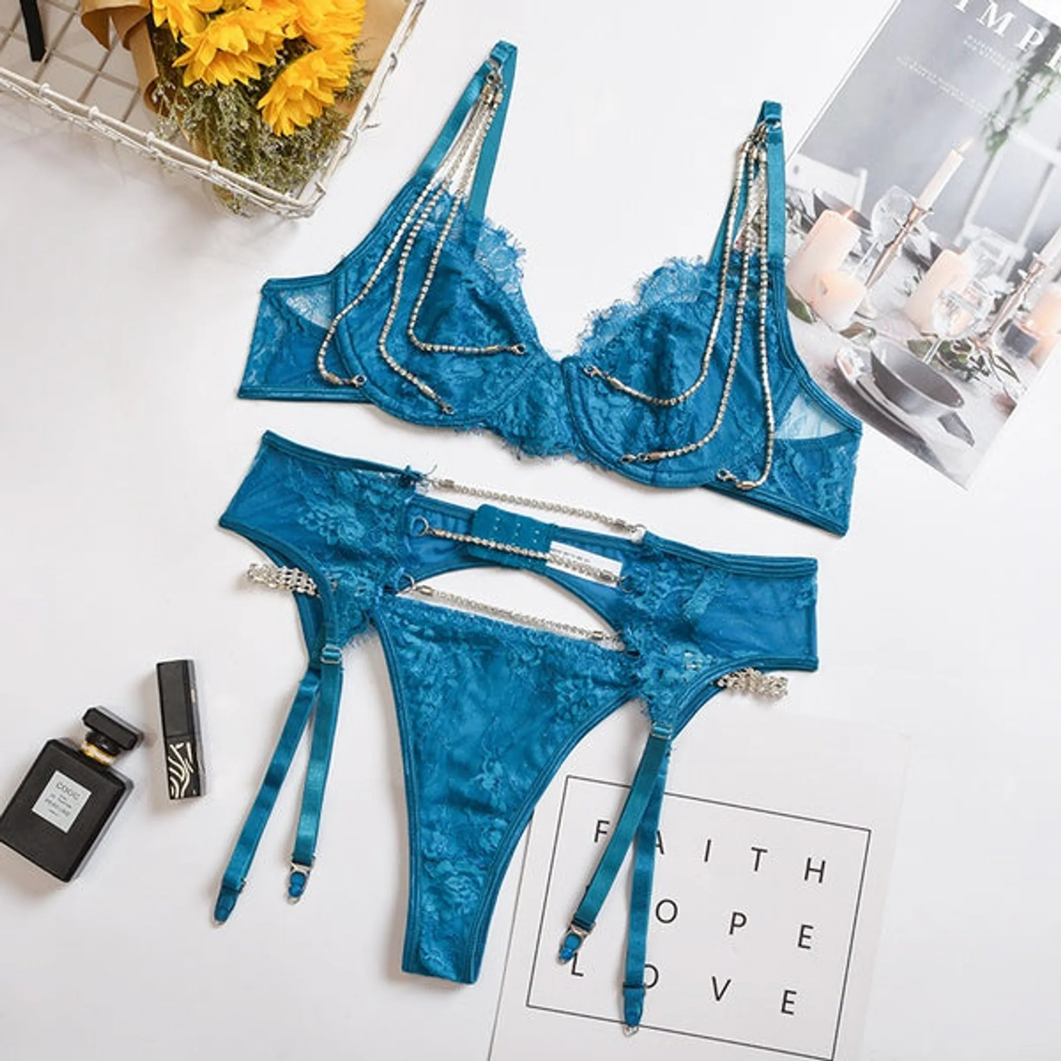 Aviana Lace Lingerie (3 Piece Set)