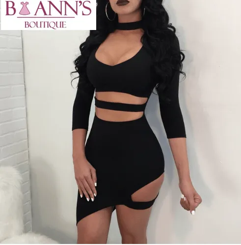 BANDAGE HOLLOWED-OUT MINI DRESS