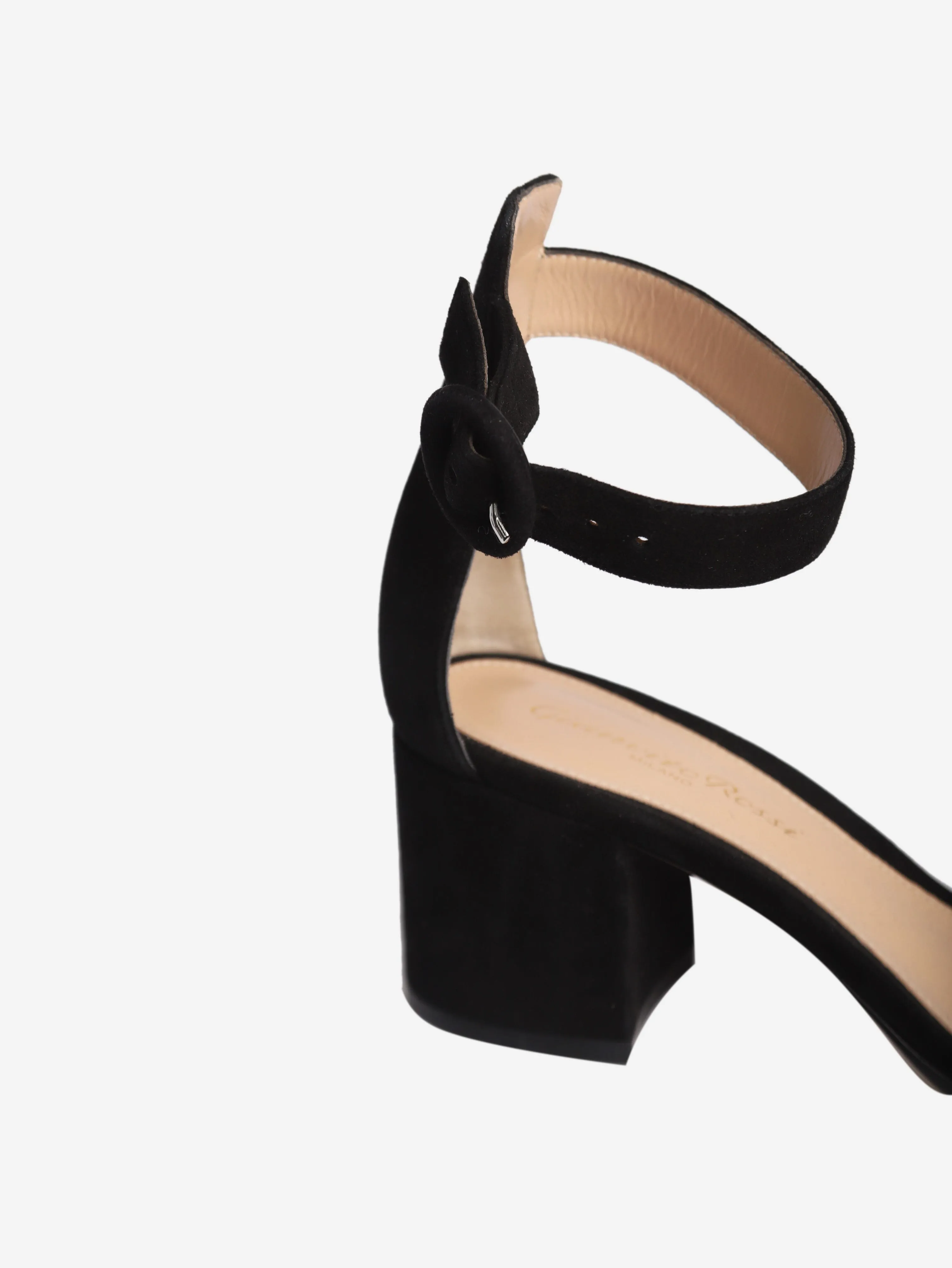 Black suede Portofino sandal heels - size EU 36