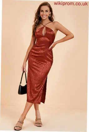 Club Dresses Dresses Halter Kathleen Sleeveless Bodycon Polyester Sexy Midi