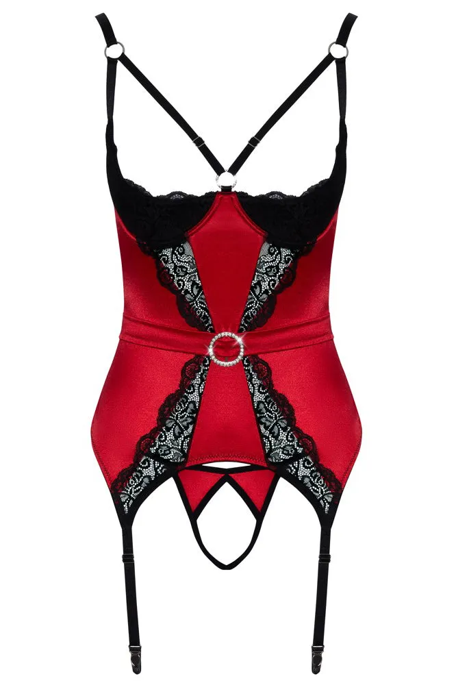 Cottelli Lingerie Red Cami Suspender