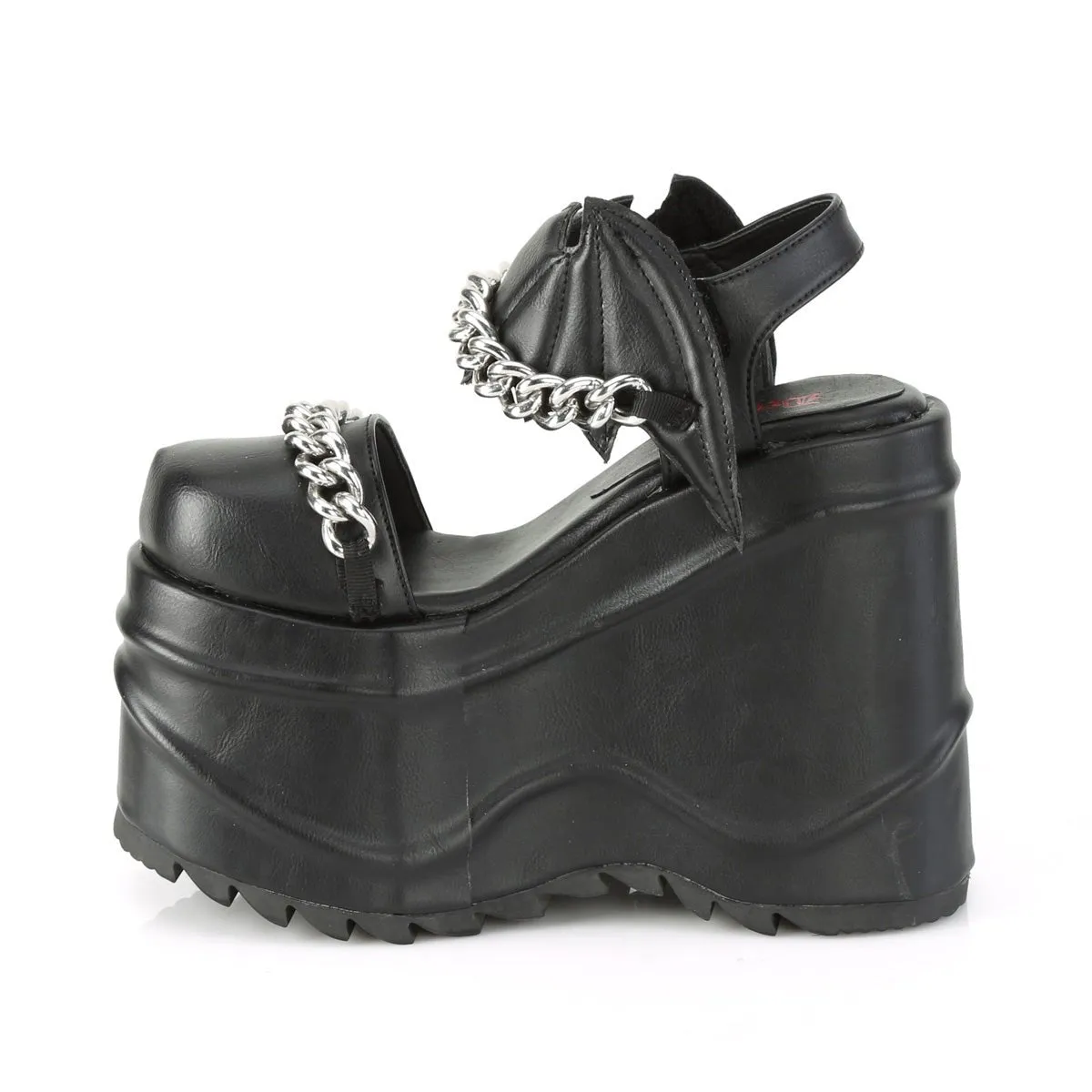 Demonia WAVE-20 | Black Vegan Leather Sandals