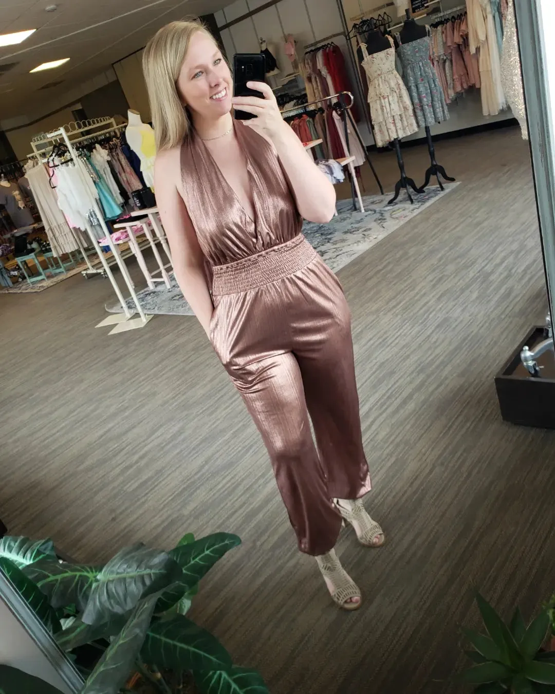 Dusty Mauve Halter Jumpsuit