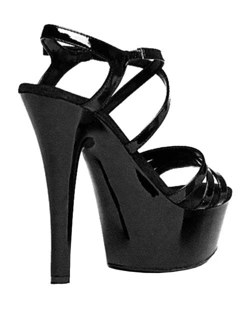 Ellie Shoes Dreamer 6" Stiletto W-2" Platform Black Six