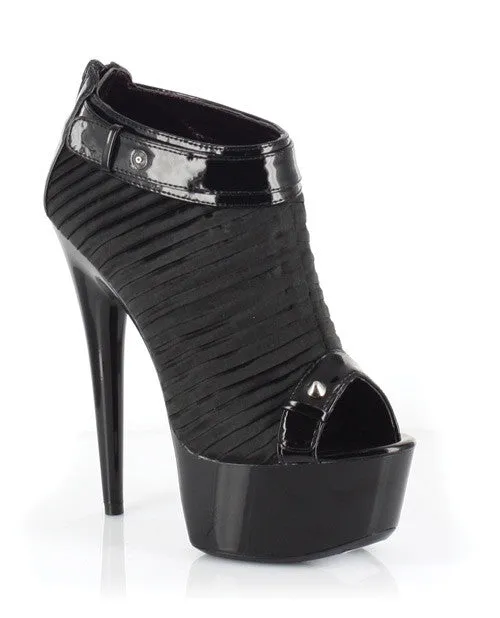 Ellie Shoes Somi 6" Pointed Steletto Heel W-2" Platform Black Eight