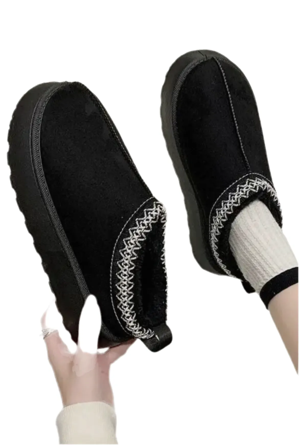 Faux Fur Platform Slippers