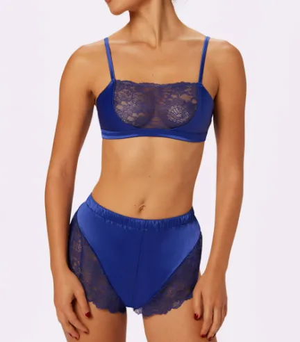 Flirty Lace Float Shorts | Glow Satin | Archive (True Blue)