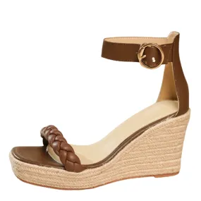 Funki Buys | Shoes | Women's Hemp Leather Wedge Sandals