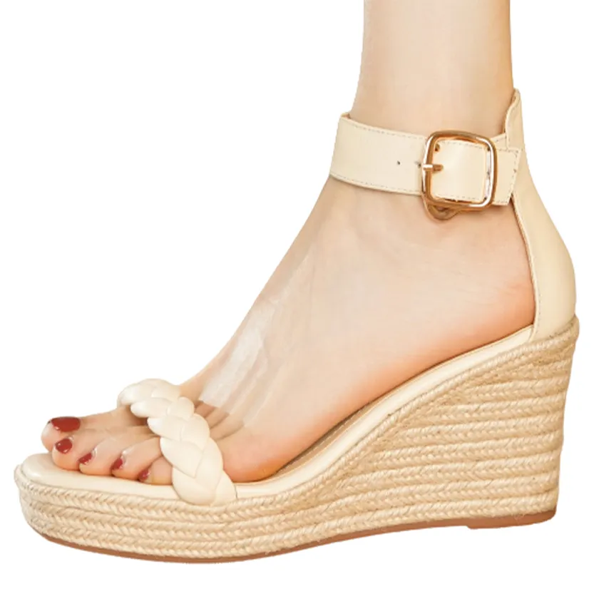 Funki Buys | Shoes | Women's Hemp Leather Wedge Sandals