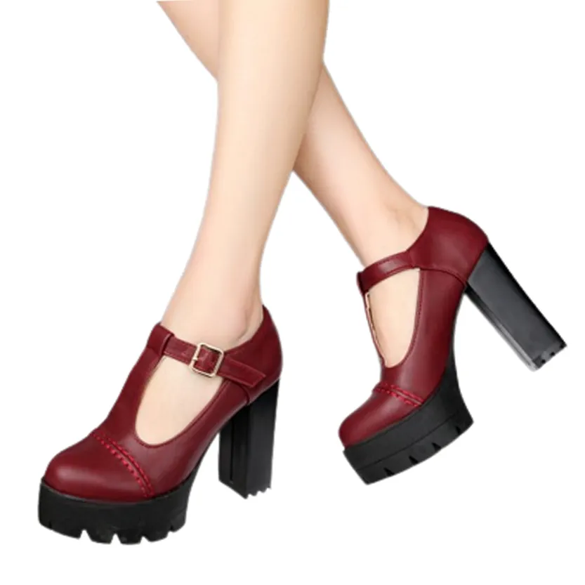 Funki Buys | Shoes | Women's High Platform T Strap Mary Janes