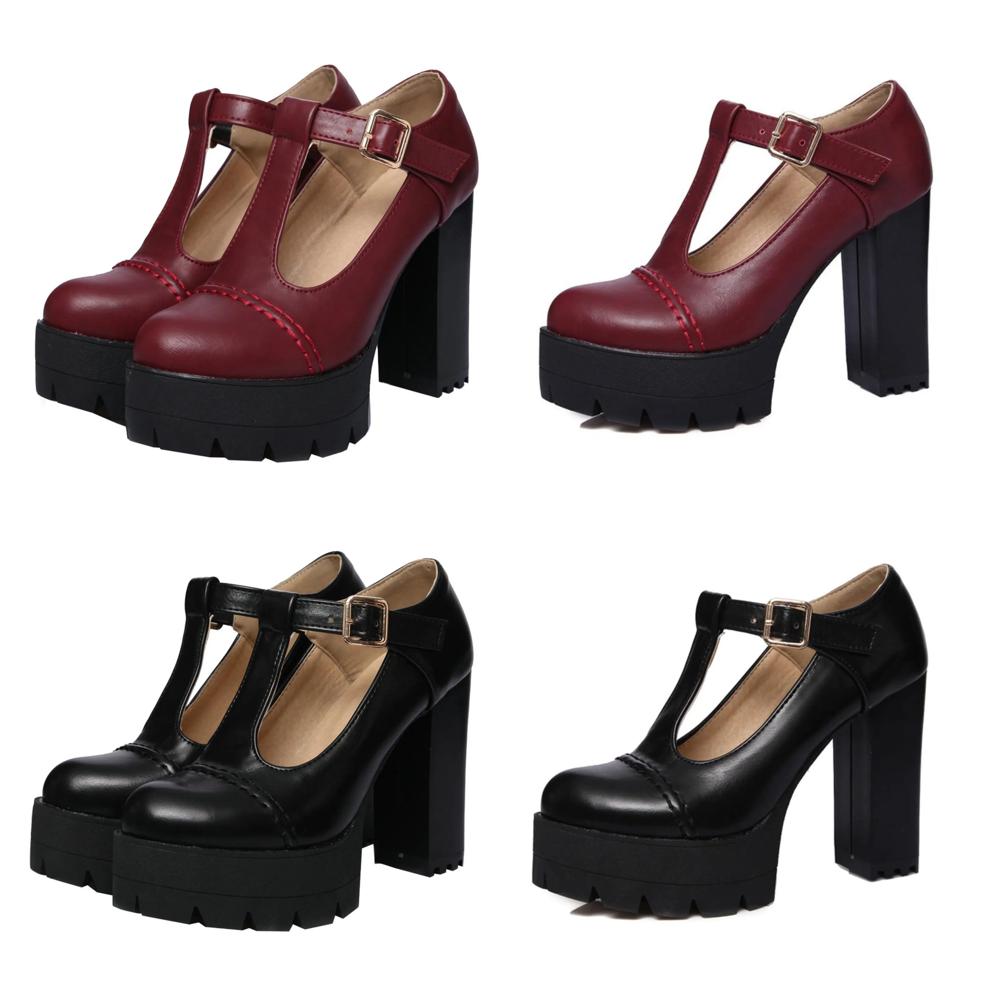 Funki Buys | Shoes | Women's High Platform T Strap Mary Janes