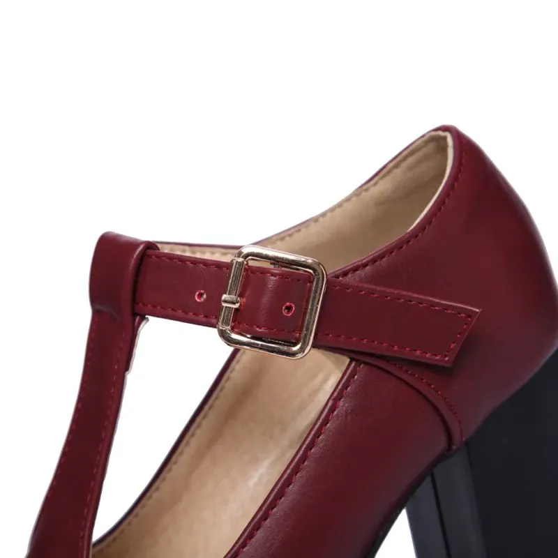 Funki Buys | Shoes | Women's High Platform T Strap Mary Janes