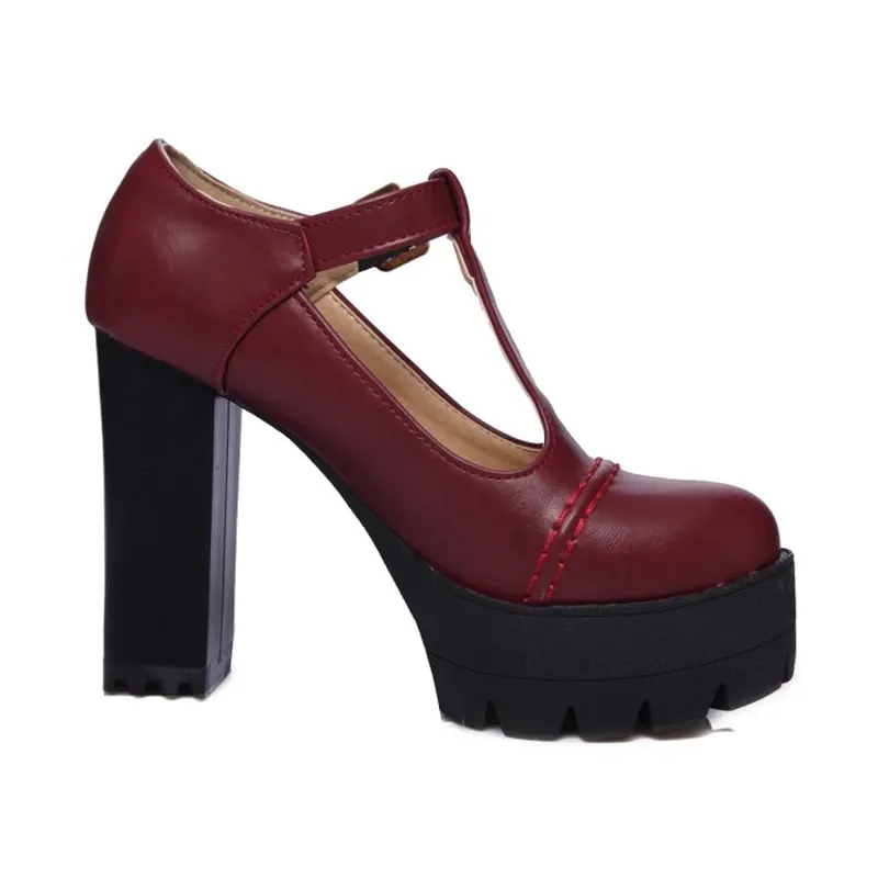 Funki Buys | Shoes | Women's High Platform T Strap Mary Janes