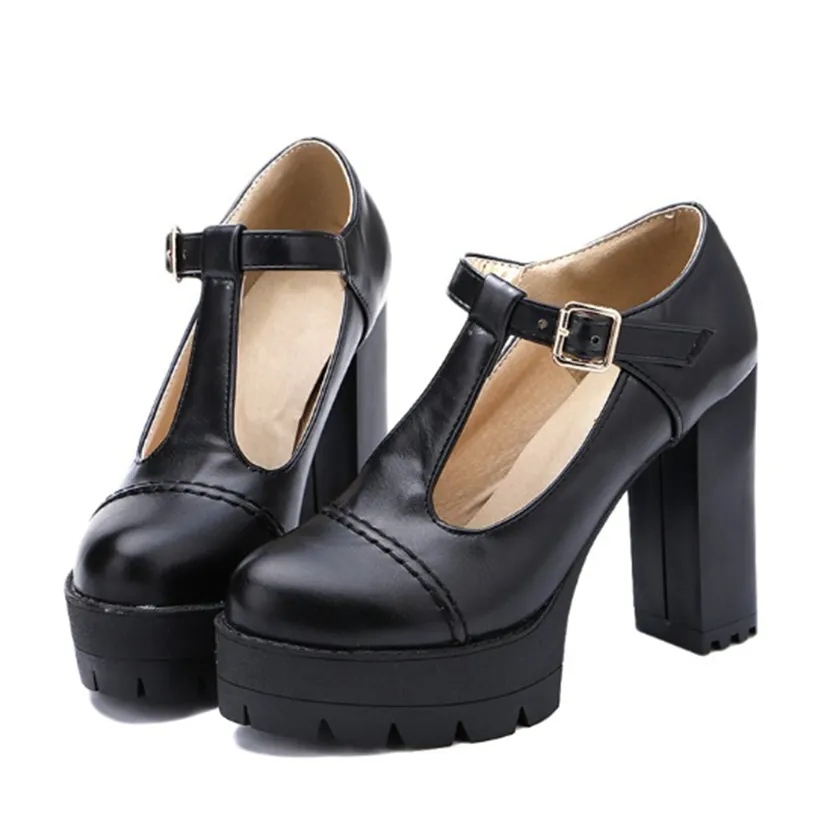 Funki Buys | Shoes | Women's High Platform T Strap Mary Janes