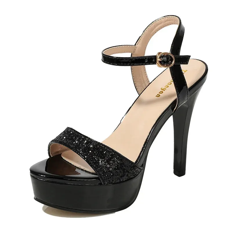 Funki Buys | Shoes | Women's Metallic Party Platform Sandals