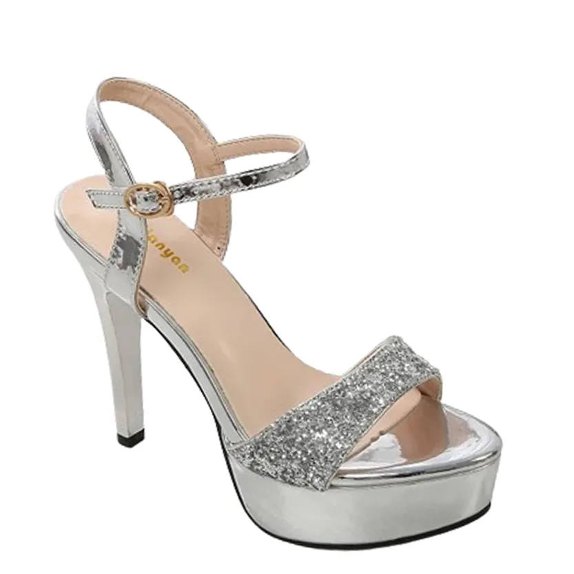 Funki Buys | Shoes | Women's Metallic Party Platform Sandals