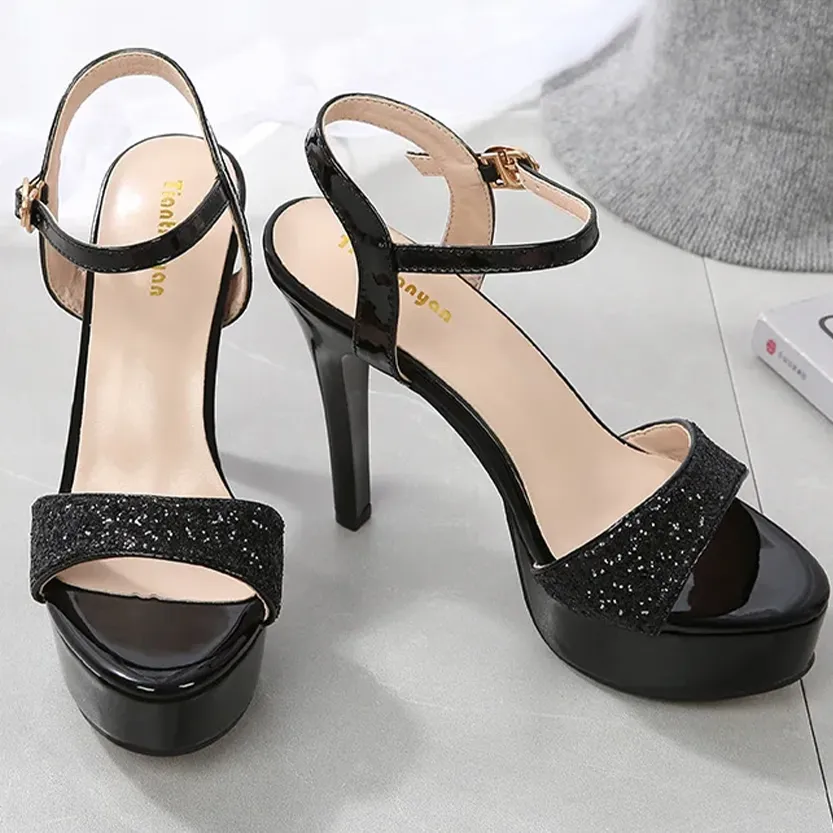 Funki Buys | Shoes | Women's Metallic Party Platform Sandals