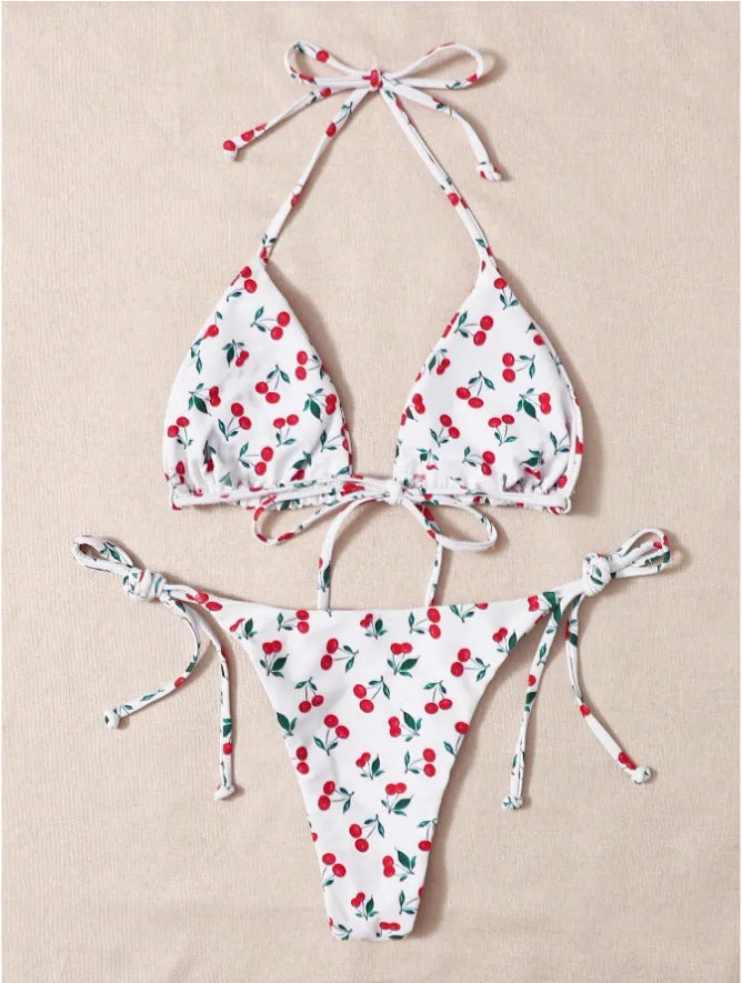 Holiday Split Halter Bikini