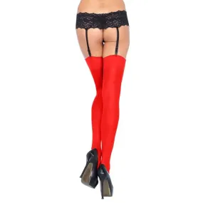 Leg Avenue Sexy Red Sheer Stockings for Women