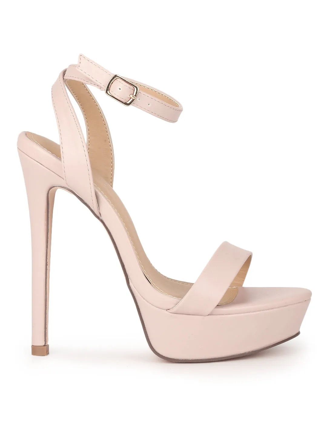 Nude PU High Platform Stiletto