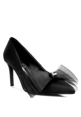 odette diamante embellished bow stiletto pumps