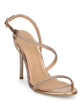 Rose Gold Diamante Barely There Stiletto Heels