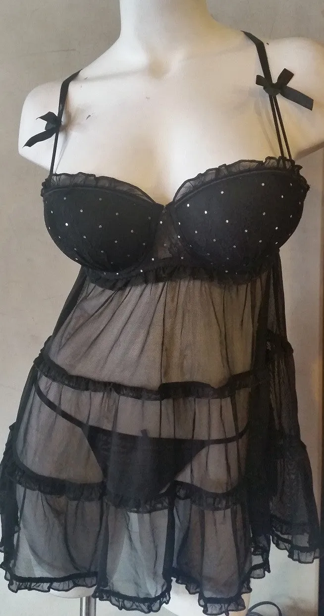 Sexy Sparkly Cups BabyDoll Nightie