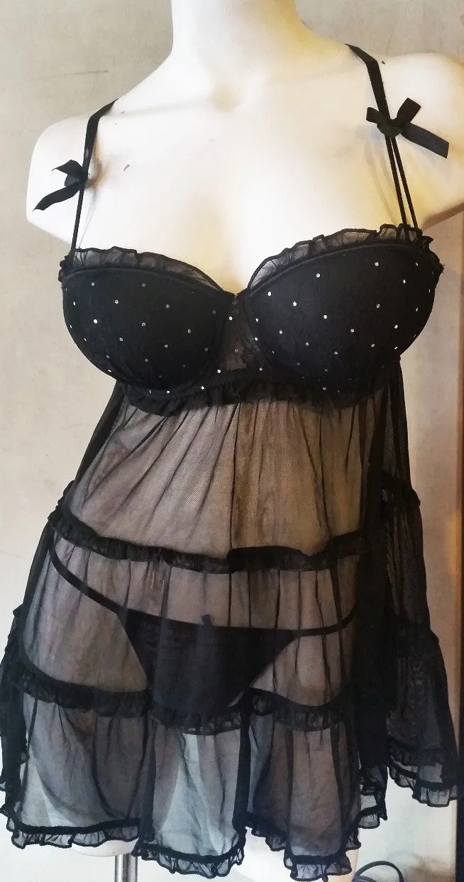 Sexy Sparkly Cups BabyDoll Nightie