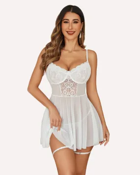 Strap Mesh V Neck Nightdress