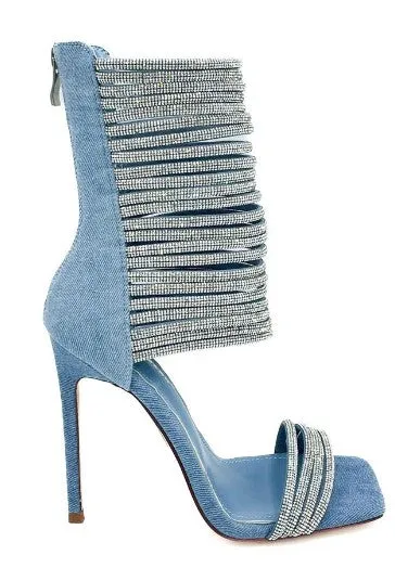 Stuntin' On Ya Toes Denim Gladiator Stiletto