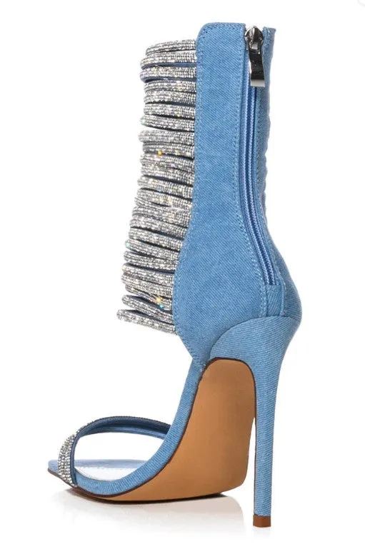 Stuntin' On Ya Toes Denim Gladiator Stiletto