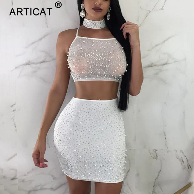 VenusFox Diamonds Sexy Backless Bandage Bodycon Dress