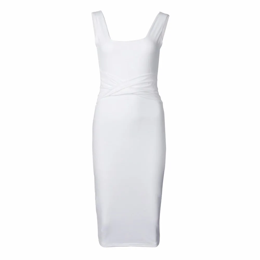 VenusFox Sexy Solid Sleeveless Tight Bodycon Dresses