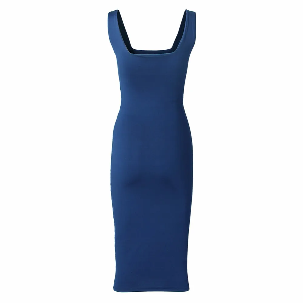 VenusFox Sexy Solid Sleeveless Tight Bodycon Dresses