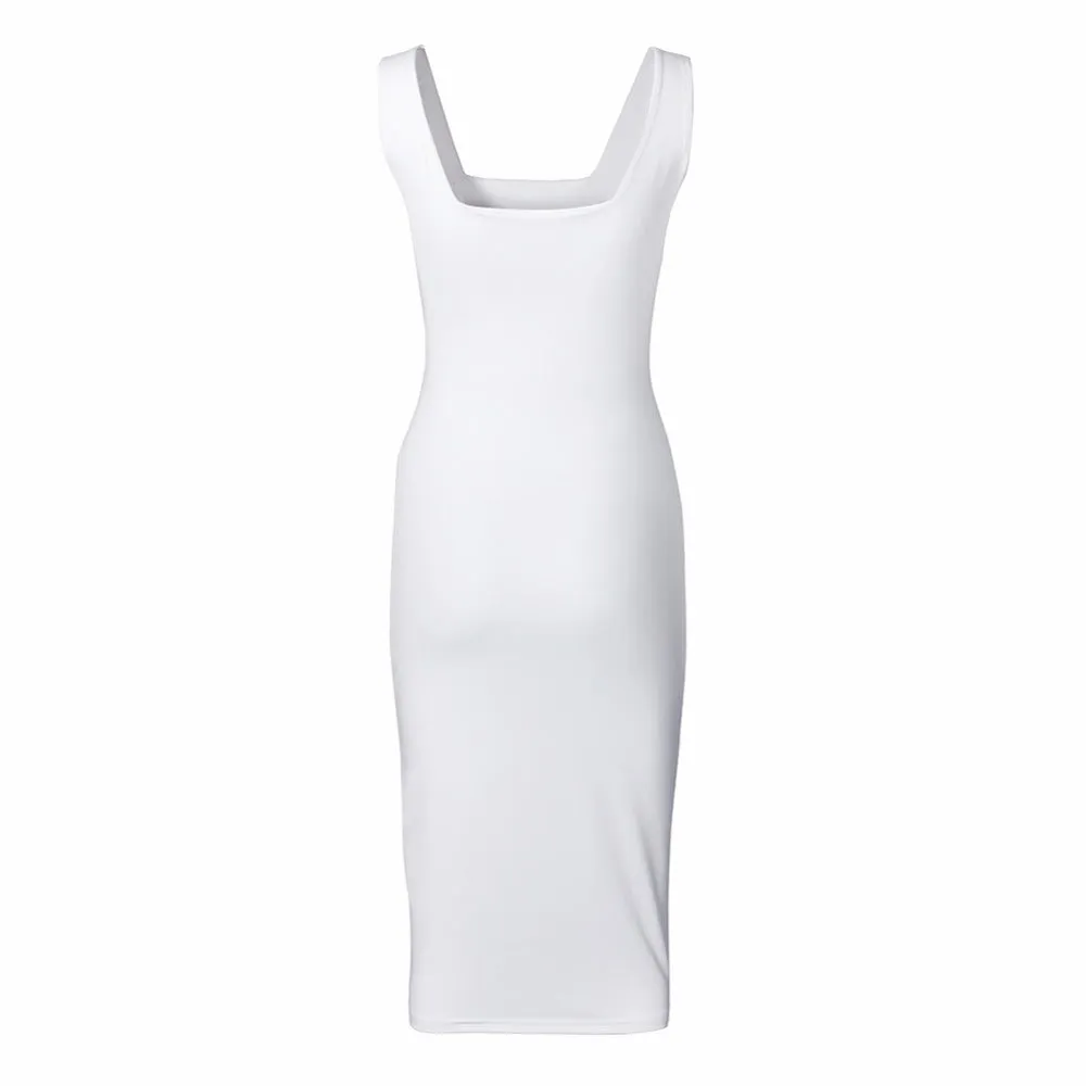 VenusFox Sexy Solid Sleeveless Tight Bodycon Dresses